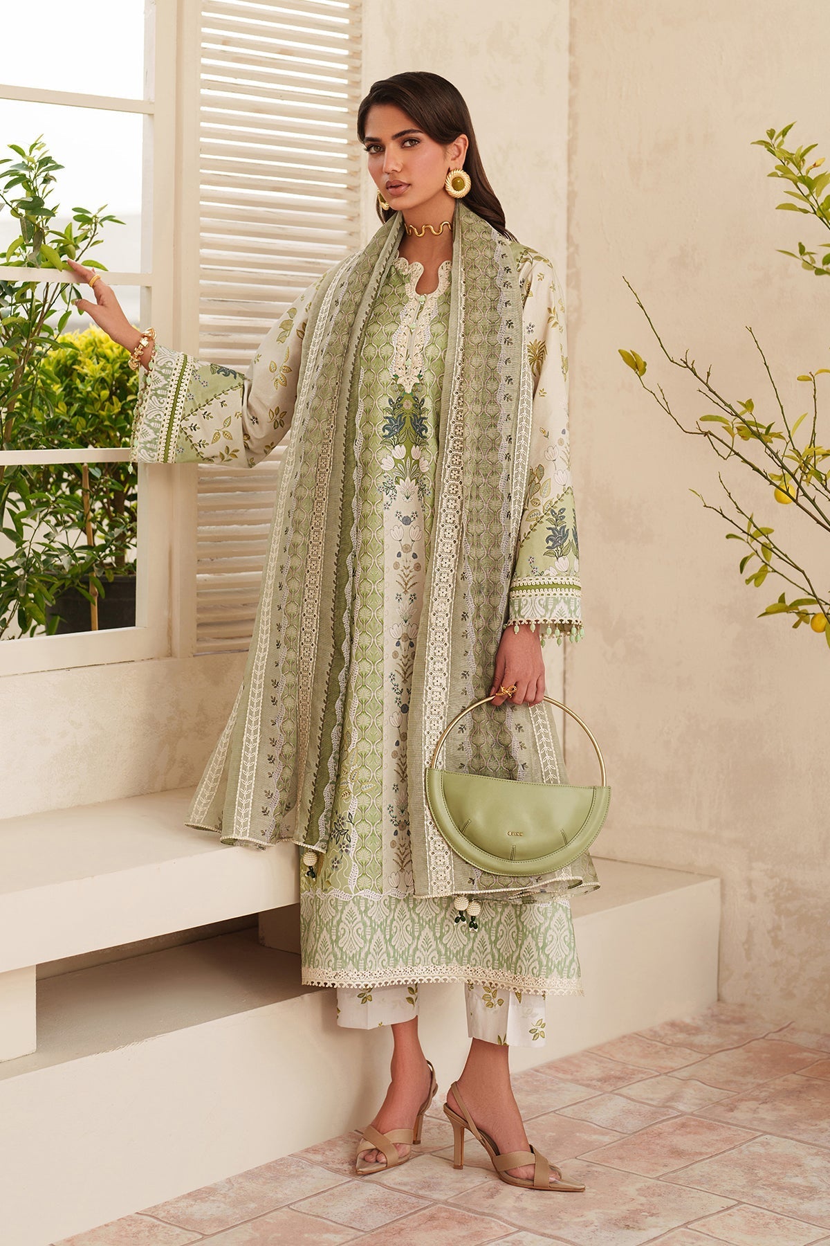 Baroque Printed Embroidered Lawn 3PC Unstitched Memon Clothes
